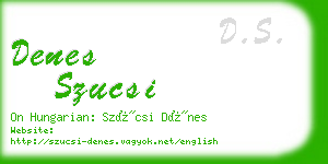 denes szucsi business card